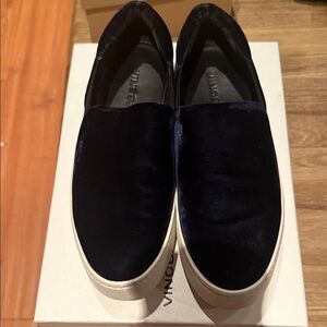 Vince Women's Navy Velvet Slip-On Sneakers